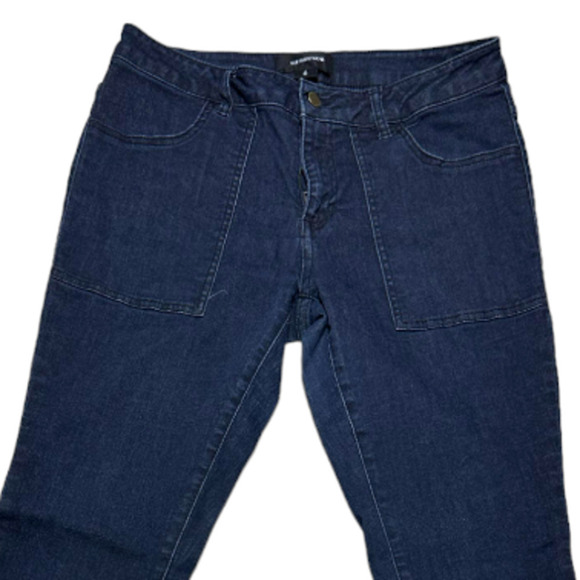 Who What Wear Flare Patch Pocket High Waist Dark Blue Wash Jeans Size 6 - Picture 8 of 9